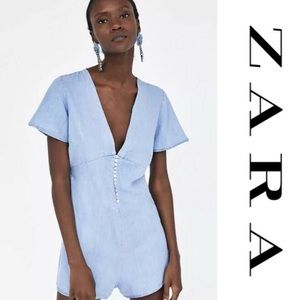 Zara | Denim Jumpsuit with Buttons